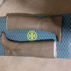 Tory Burch Linnette 100mm Porcini (gray) Wedge Knee Boot Sz 6.5